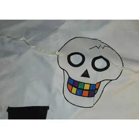 Vintage Skeleton Witch Pullover Halloween Costume Apron Mask Sheet 31" L 18" W - Picture 16 of 16